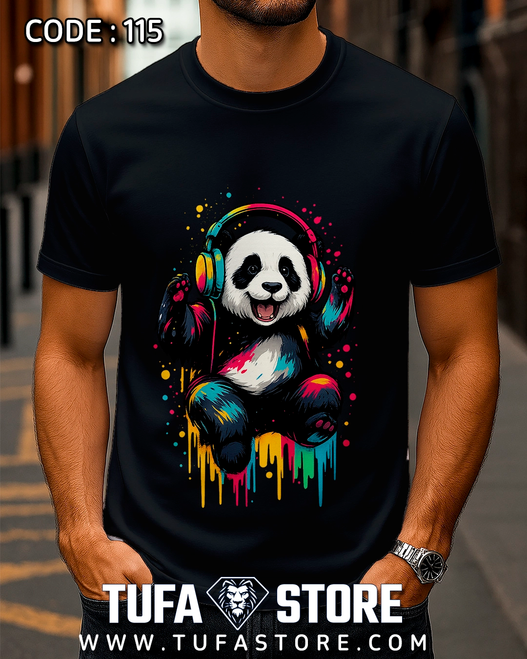 Dancing Panda with Headphones T-Shirt
