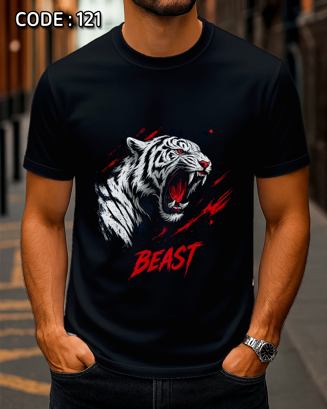 White Tiger "BEAST" Graphic T-Shirt