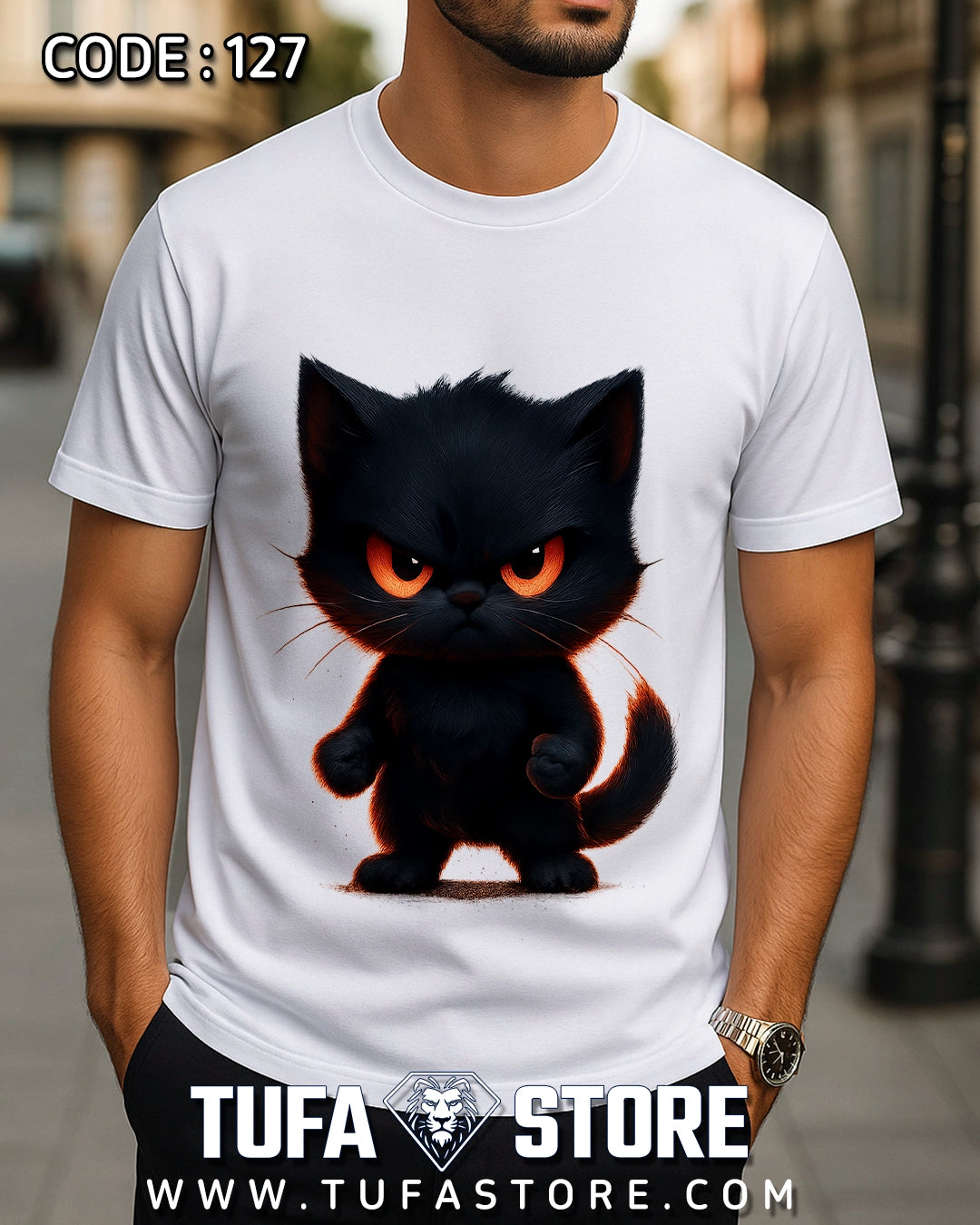 Angry Black Cat T-Shirt
