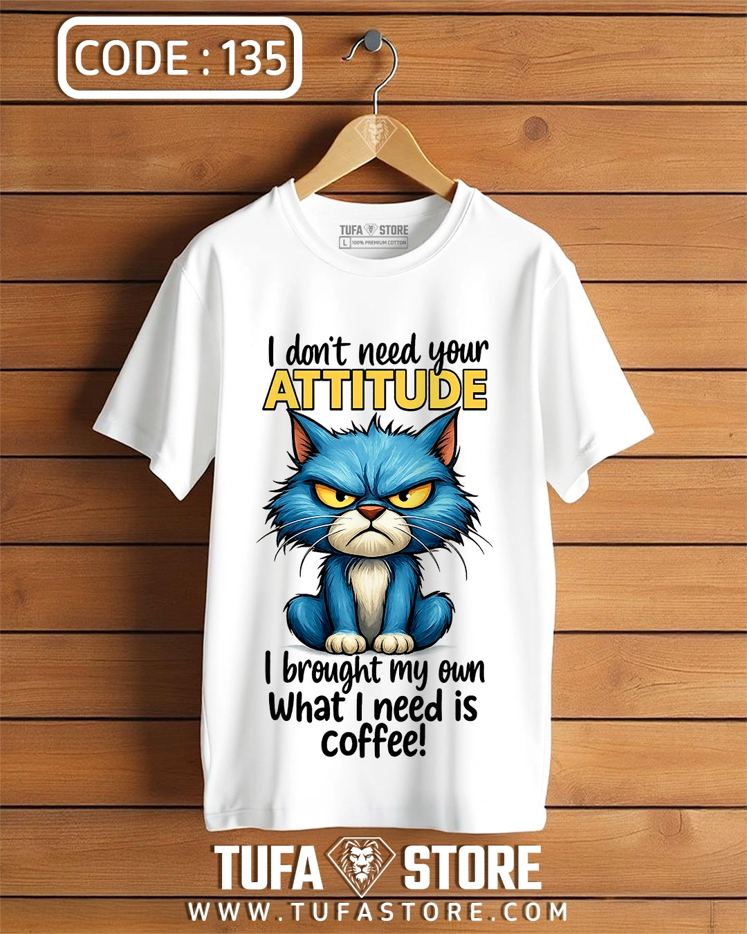 Grumpy Cat "I Don’t Need Your Attitude, I Need Coffee!" T-Shirt