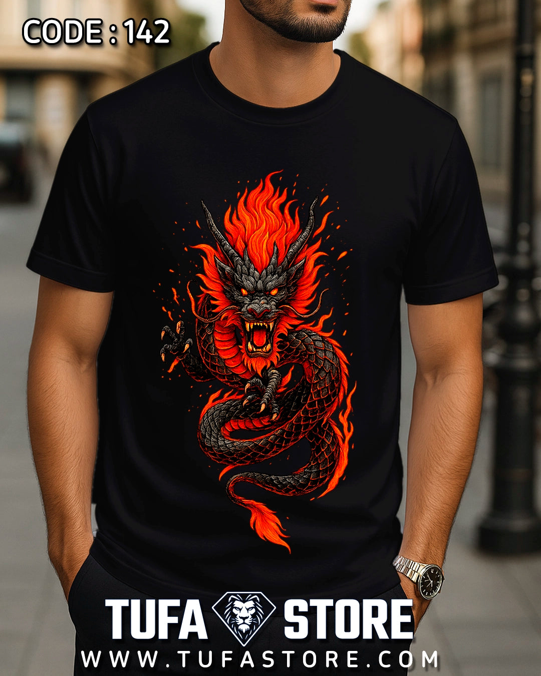 Fire Dragon Graphic T-Shirt
