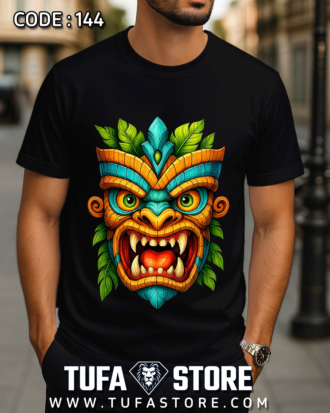 Tribal Mask Graphic T-Shirt