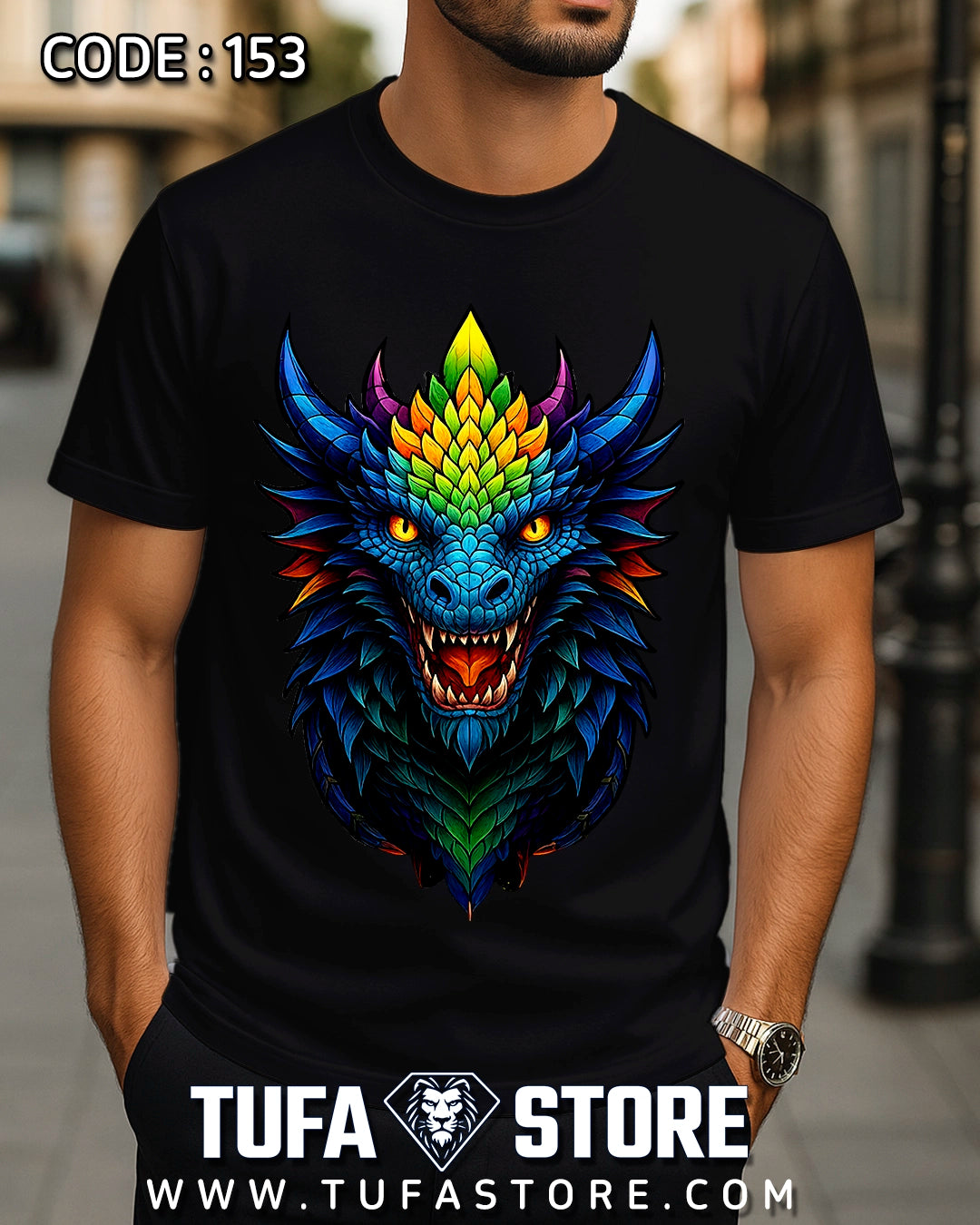 Rainbow Dragon Head T-Shirt