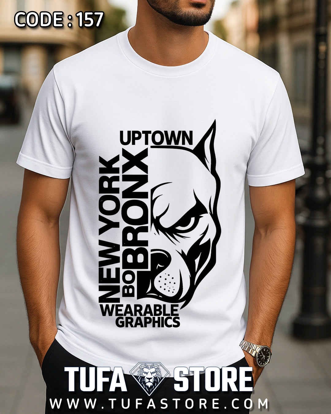 New York Bronx Dog Graphic T-Shirt