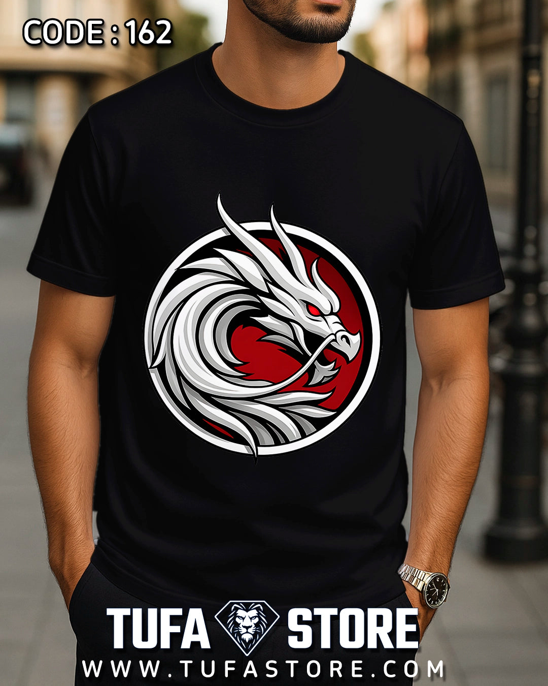 White Dragon Circle T-Shirt