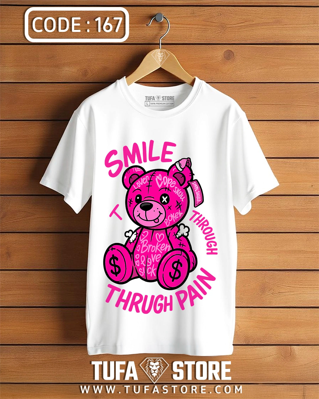 Smile Through Pain Teddy Bear T-Shirt