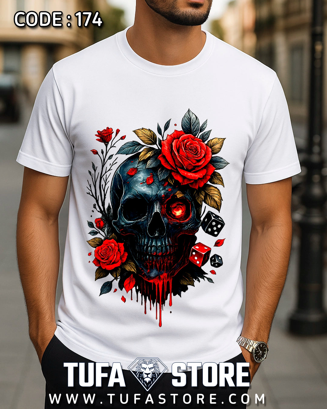 Dark Skull & Roses T-Shirt