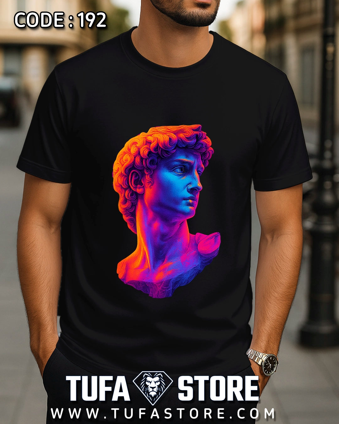Neon David Sculpture T-Shirt