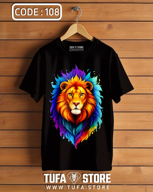 Colorful Lion Head T-Shirt