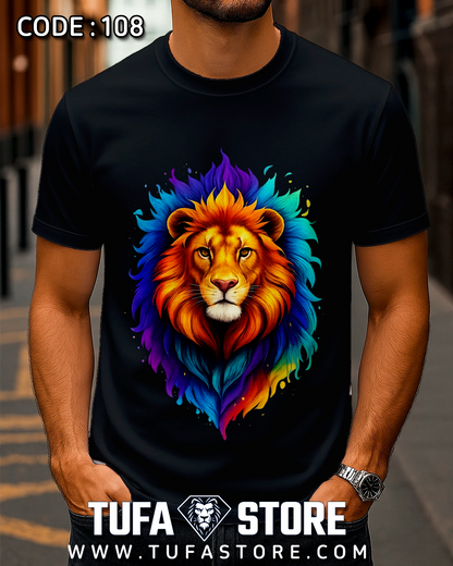Colorful Lion Head T-Shirt