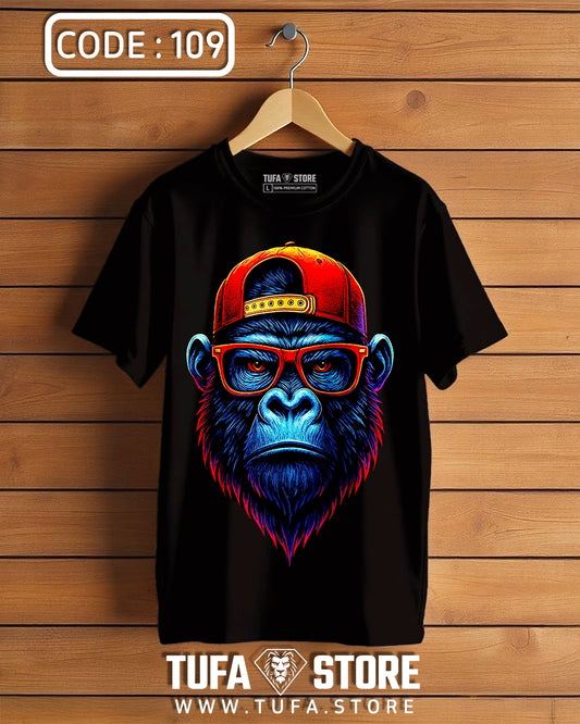 Cool Gorilla with Cap & Glasses T-Shirt