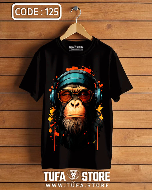 Cool Chimpanzee with Headphones & Shades T-Shirt