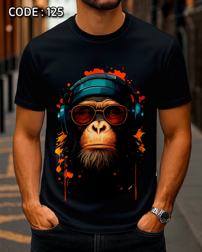 Cool Chimpanzee with Headphones & Shades T-Shirt