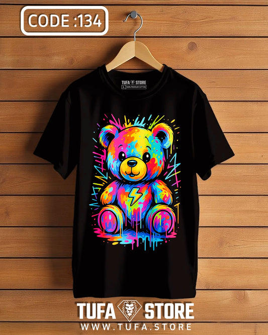 Neon Graffiti Teddy Bear T-Shirt