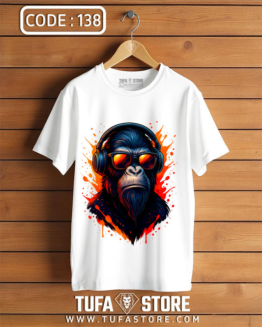 Cool Gorilla with Headphones & Sunglasses T-Shirt