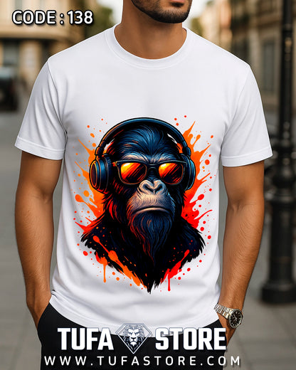 Cool Gorilla with Headphones & Sunglasses T-Shirt