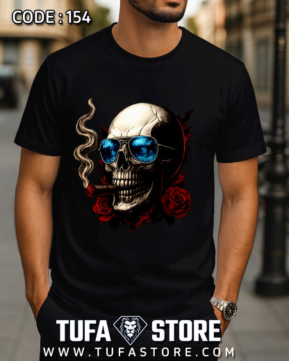 Skull with Shades & Cigar T-Shirt